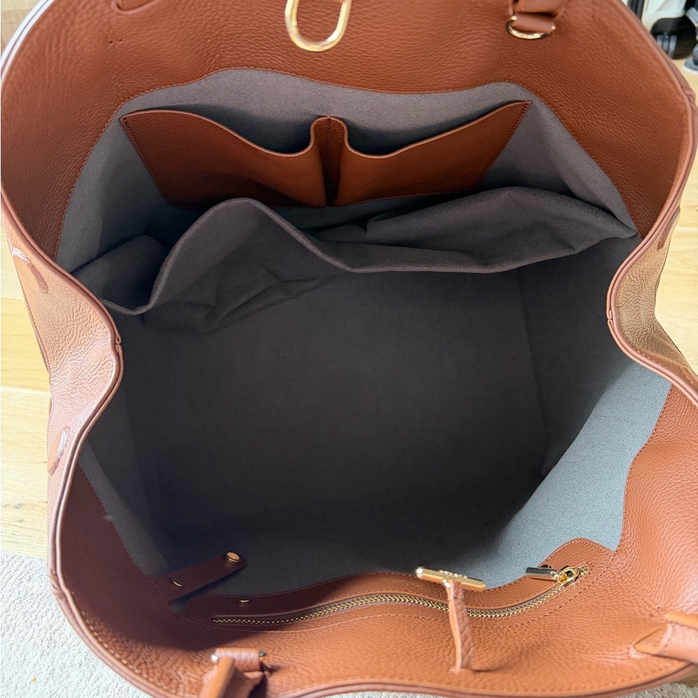 Cuyana Tan Leather forma Geometric Satchel - Picture 3 of 4